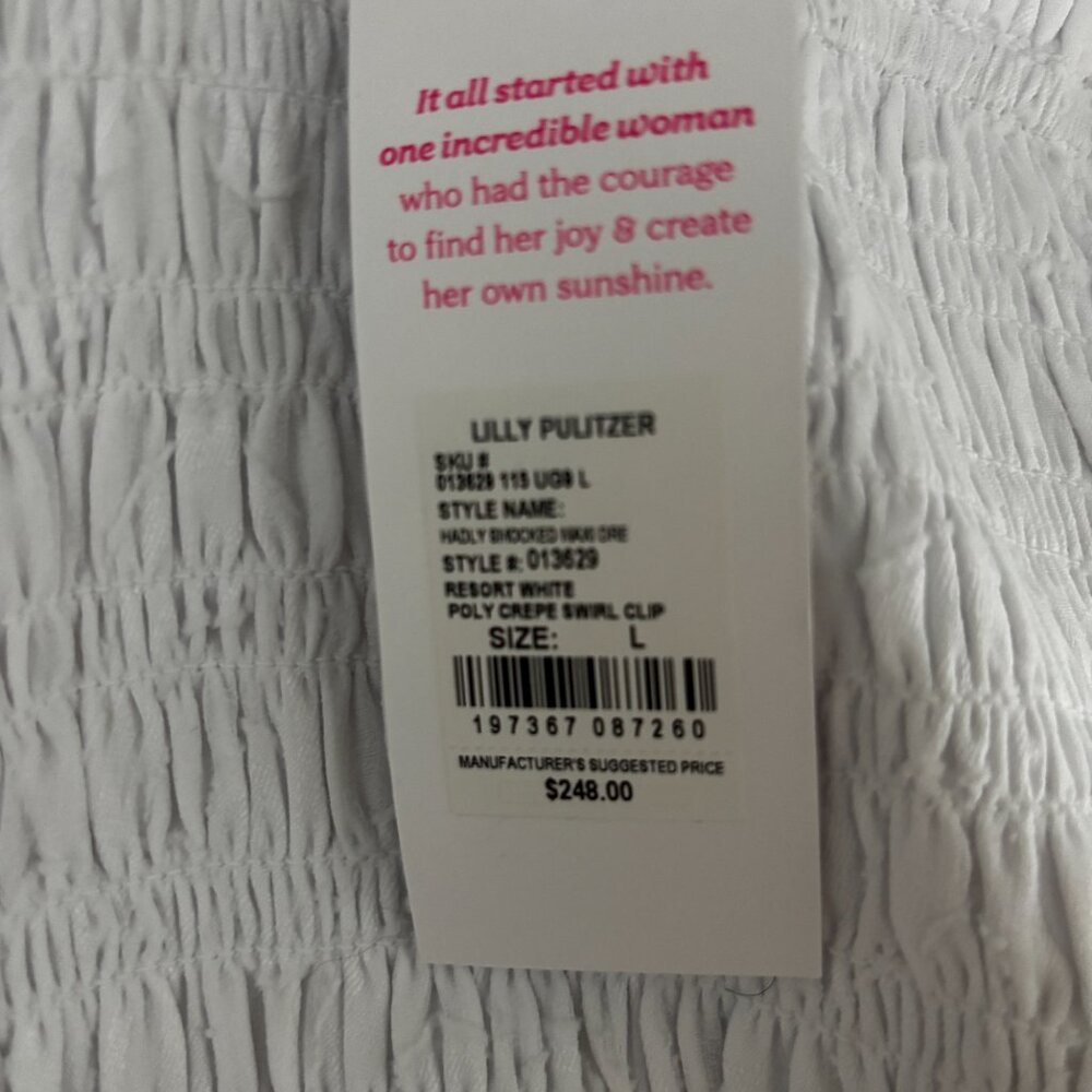 NWT Lilly Pulitzer Long White Dress L - Picture 2 of 3